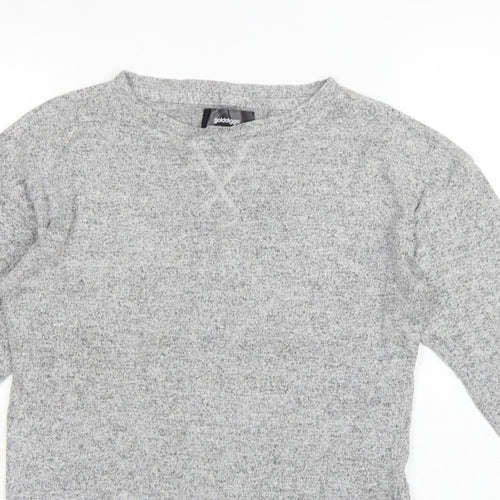Golddigga Women Grey UK 10 Basic Knit Crew Neck Long Sleeve Top