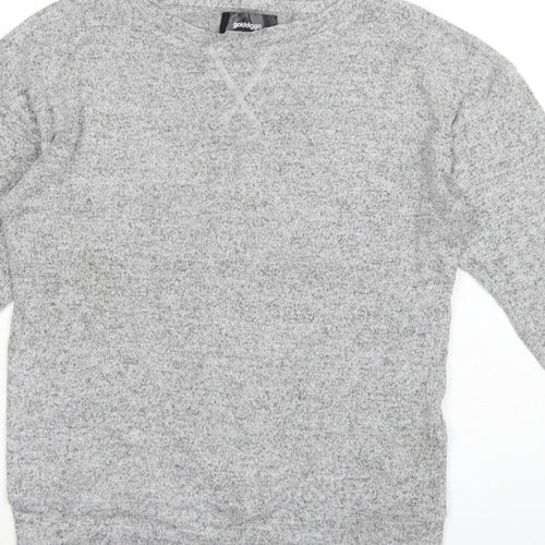 Golddigga Women Grey UK 10 Basic Knit Crew Neck Long Sleeve Top