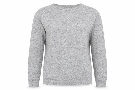 Golddigga Women Grey UK 10 Basic Knit Crew Neck Long Sleeve Top