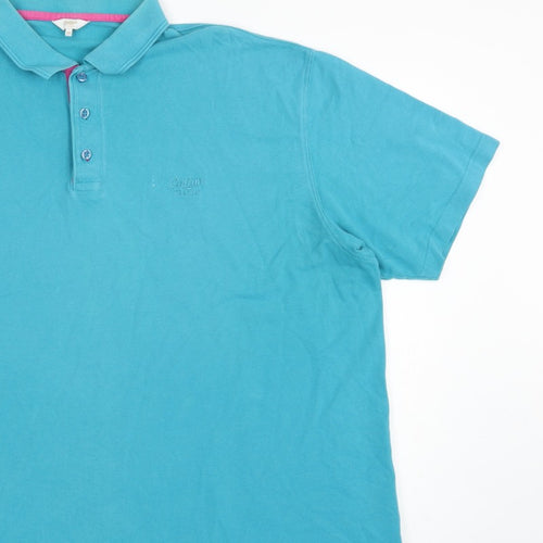 Cotton Traders Men’s Blue 3XL Short Sleeve Cotton Logo Polo Shirt