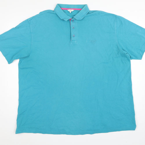 Cotton Traders Men’s Blue 3XL Short Sleeve Cotton Logo Polo Shirt