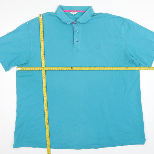 Cotton Traders Men’s Blue 3XL Short Sleeve Cotton Logo Polo Shirt