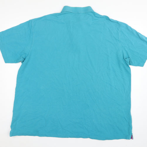 Cotton Traders Men’s Blue 3XL Short Sleeve Cotton Logo Polo Shirt