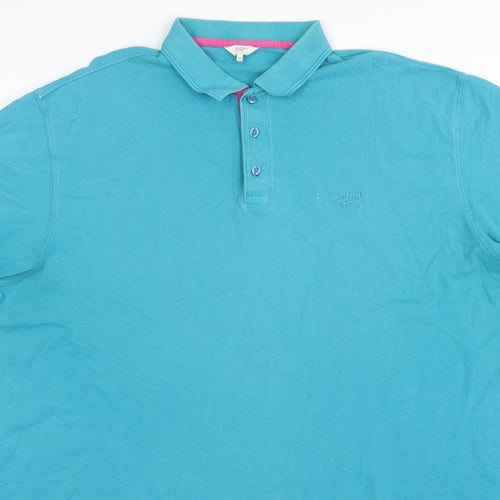 Cotton Traders Men’s Blue 3XL Short Sleeve Cotton Logo Polo Shirt
