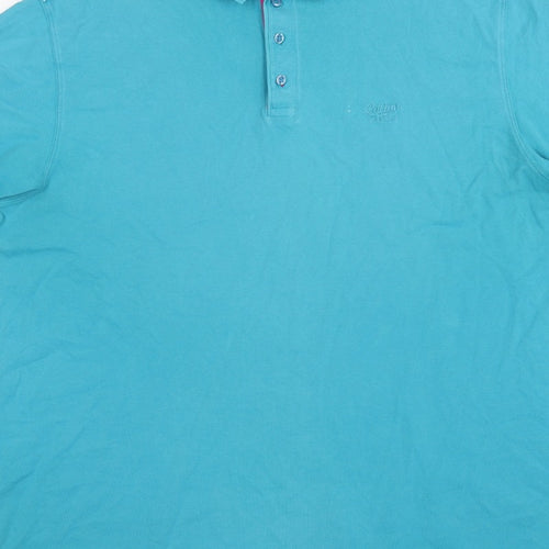 Cotton Traders Men’s Blue 3XL Short Sleeve Cotton Logo Polo Shirt