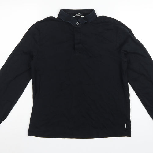 Autograph Men's Black S Long Sleeve Supima Cotton Polo Shirt