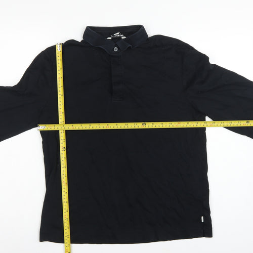 Autograph Men's Black S Long Sleeve Supima Cotton Polo Shirt