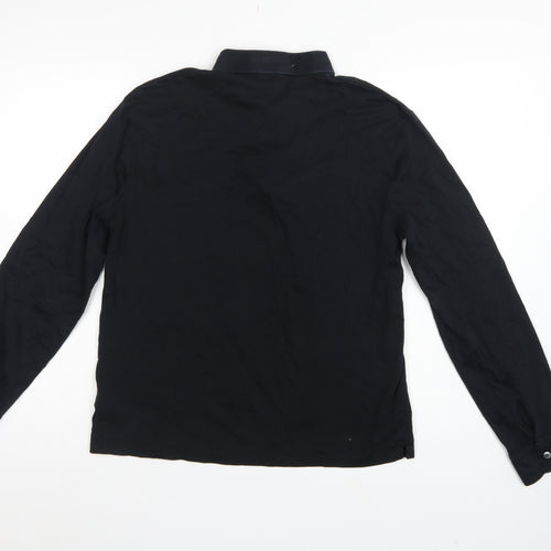 Autograph Men's Black S Long Sleeve Supima Cotton Polo Shirt