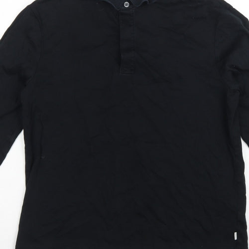 Autograph Men's Black S Long Sleeve Supima Cotton Polo Shirt