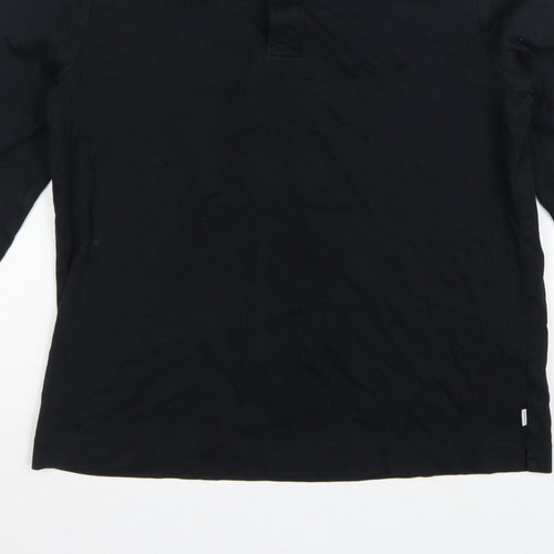 Autograph Men's Black S Long Sleeve Supima Cotton Polo Shirt
