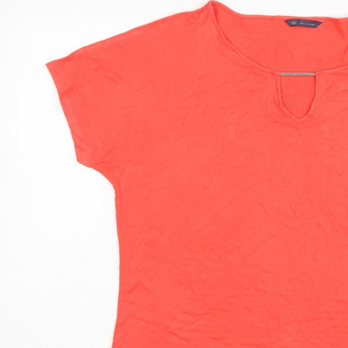 Marks and Spencer Women Red Size 18 Keyhole Stretch Jersey T-Shirt