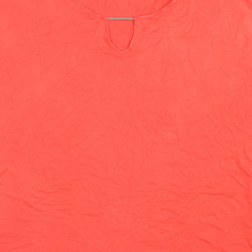 Marks and Spencer Women Red Size 18 Keyhole Stretch Jersey T-Shirt