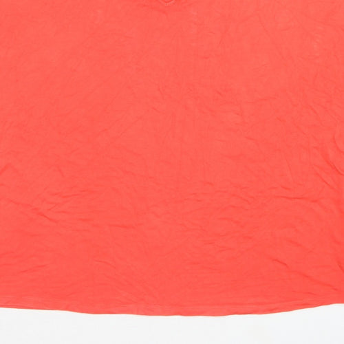 Marks and Spencer Women Red Size 18 Keyhole Stretch Jersey T-Shirt