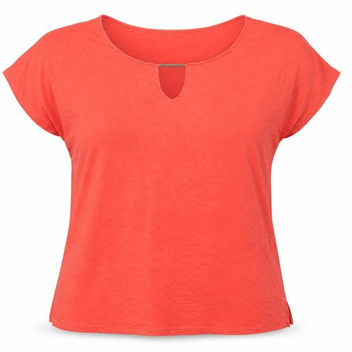 Marks and Spencer Women Red Size 18 Keyhole Stretch Jersey T-Shirt