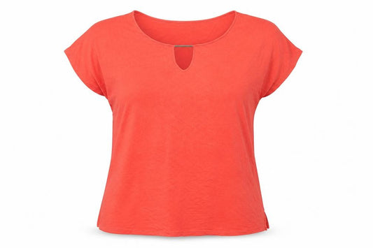 Marks and Spencer Women Red Size 18 Keyhole Stretch Jersey T-Shirt