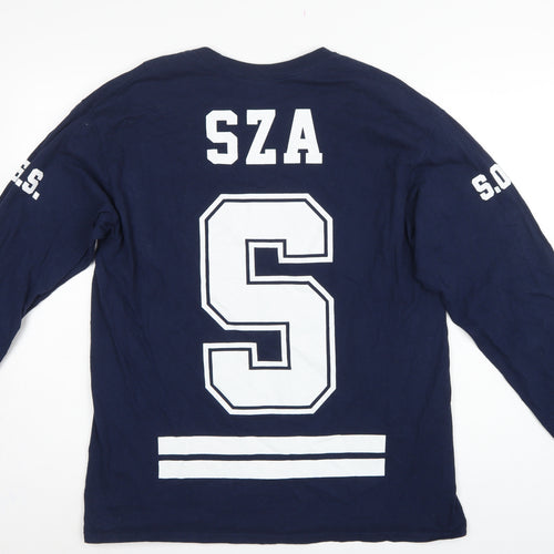 SZA TDE Blue Large Long Sleeve Graphic Sweatshirt Music Logo
