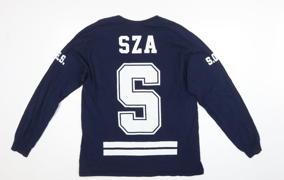SZA TDE Blue Large Long Sleeve Graphic Sweatshirt Music Logo