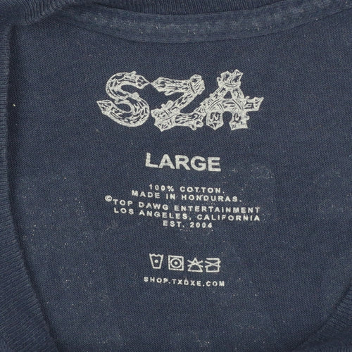 SZA TDE Blue Large Long Sleeve Graphic Sweatshirt Music Logo