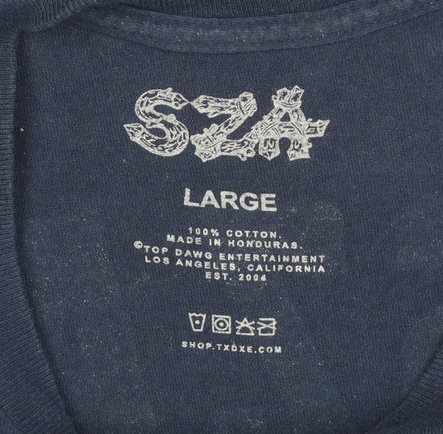 SZA TDE Blue Large Long Sleeve Graphic Sweatshirt Music Logo