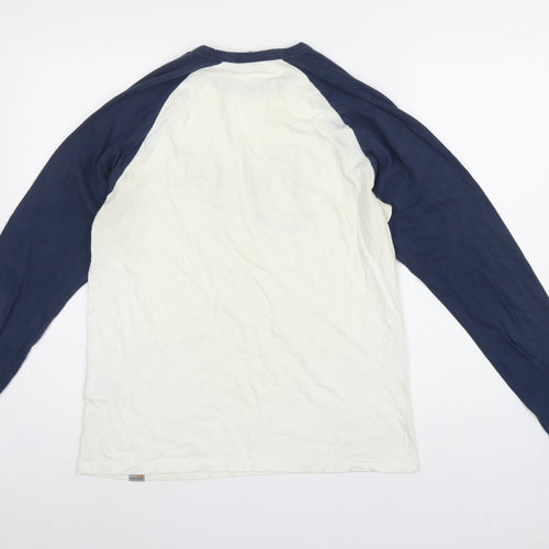 Carhartt Men’s M White Blue Detroit Logo Long Sleeve Raglan T-Shirt