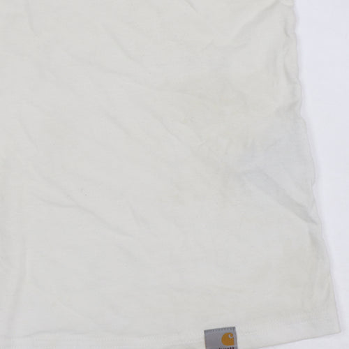 Carhartt Men’s M White Blue Detroit Logo Long Sleeve Raglan T-Shirt