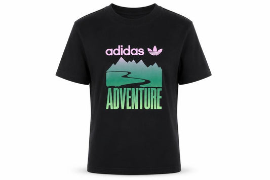 Adidas Men’s Black M Adventure Graphic Print Crew Neck Short Sleeve T-Shirt