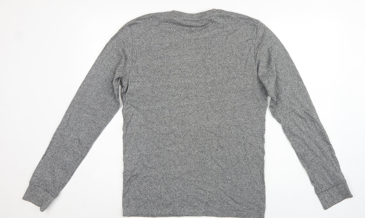 Superdry Men’s Grey M Long Sleeve Camo Logo Crew Neck T-Shirt