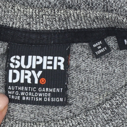 Superdry Men’s Grey M Long Sleeve Camo Logo Crew Neck T-Shirt