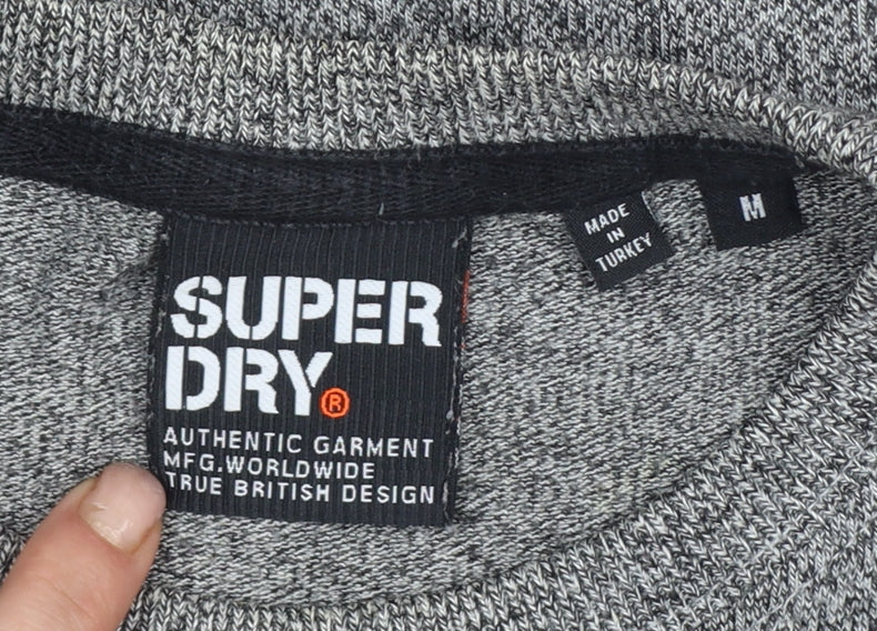 Superdry Men’s Grey M Long Sleeve Camo Logo Crew Neck T-Shirt