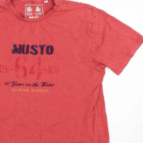 Musto Men’s Red L Nautical Marine Graphic Print Crew Neck T-Shirt