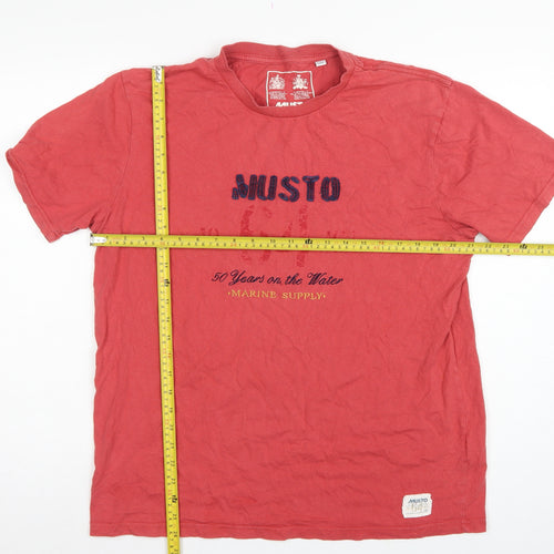 Musto Men’s Red L Nautical Marine Graphic Print Crew Neck T-Shirt