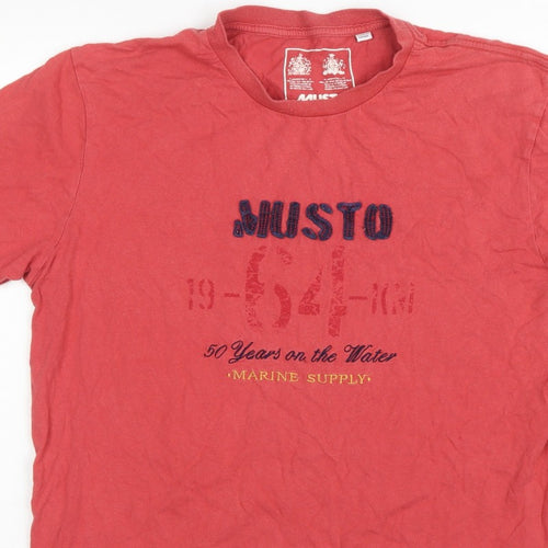 Musto Men’s Red L Nautical Marine Graphic Print Crew Neck T-Shirt