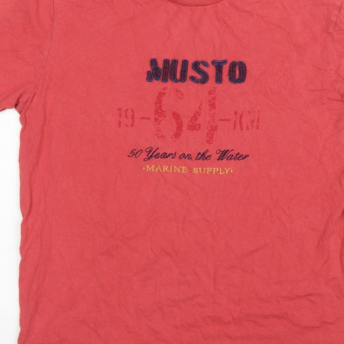 Musto Men’s Red L Nautical Marine Graphic Print Crew Neck T-Shirt