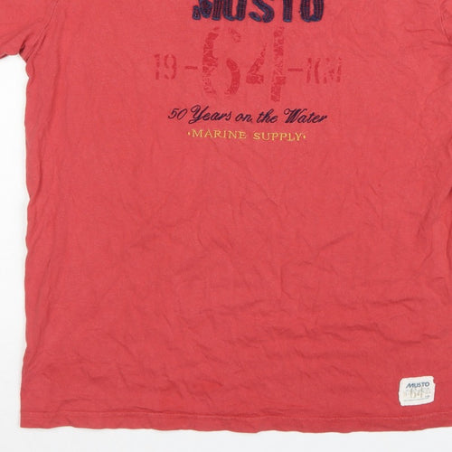 Musto Men’s Red L Nautical Marine Graphic Print Crew Neck T-Shirt