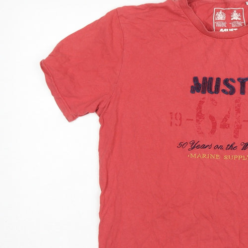Musto Men’s Red L Nautical Marine Graphic Print Crew Neck T-Shirt