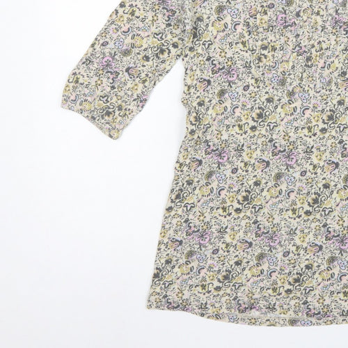 Next Women’s Multicoloured Floral Tunic Blouse Size 12 3/4 Sleeve