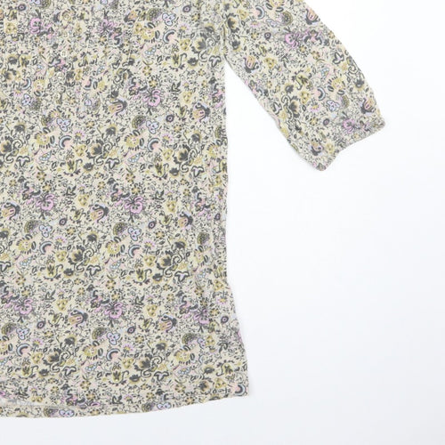 Next Women’s Multicoloured Floral Tunic Blouse Size 12 3/4 Sleeve