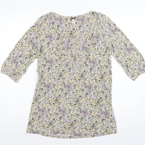 Next Women’s Multicoloured Floral Tunic Blouse Size 12 3/4 Sleeve