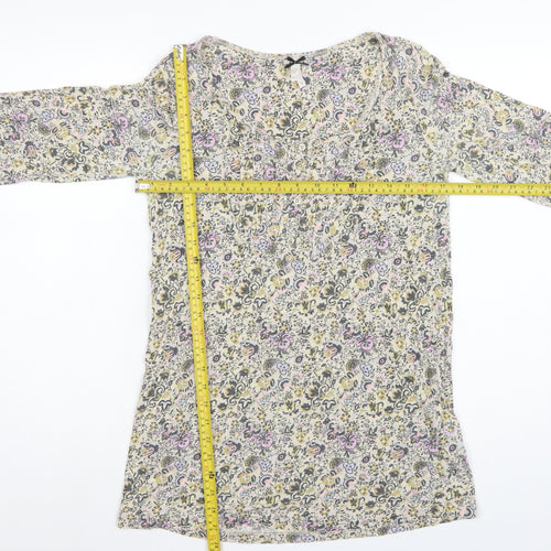 Next Women’s Multicoloured Floral Tunic Blouse Size 12 3/4 Sleeve