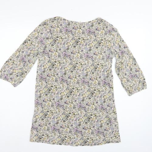 Next Women’s Multicoloured Floral Tunic Blouse Size 12 3/4 Sleeve