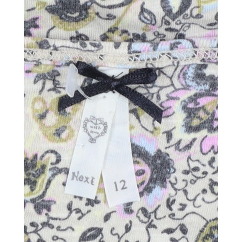 Next Women’s Multicoloured Floral Tunic Blouse Size 12 3/4 Sleeve