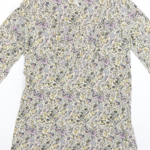 Next Women’s Multicoloured Floral Tunic Blouse Size 12 3/4 Sleeve