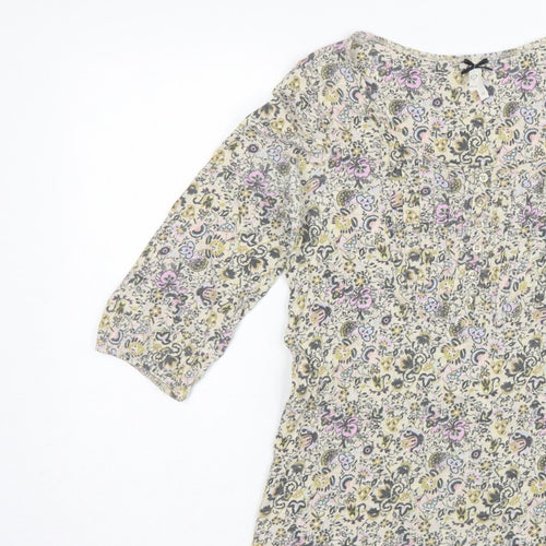 Next Women’s Multicoloured Floral Tunic Blouse Size 12 3/4 Sleeve