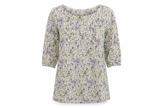 Next Women’s Multicoloured Floral Tunic Blouse Size 12 3/4 Sleeve