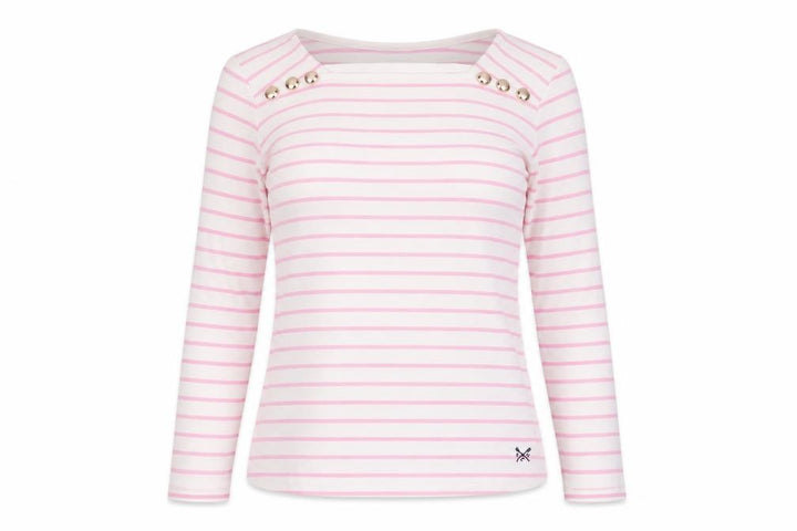 Crew Clothing Company Women Multicoloured UK 10 Striped Square Neck Top
