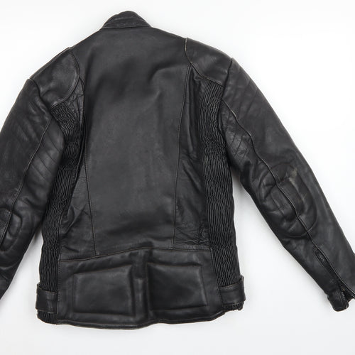 Rhino Women’s Black UK 14 Leather Motorcycle Biker Jacket