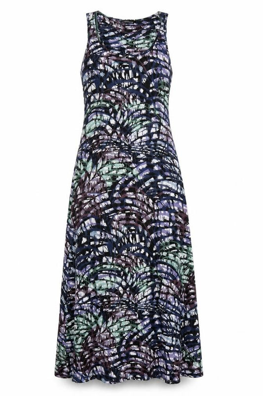 Front view of Warehouse Women’s Multicoloured UK 14 Maxi A-Line Sleeveless Dress