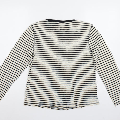 Marks and Spencer Women Multicoloured UK 14 Striped Henley Ringer Top