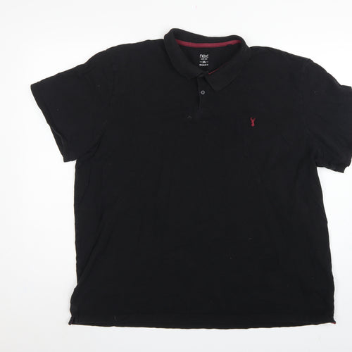 Next Men's Black 3XL Regular Fit Stag Logo Short Sleeve Polo Shirt