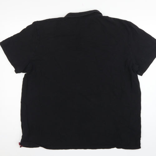 Next Men's Black 3XL Regular Fit Stag Logo Short Sleeve Polo Shirt